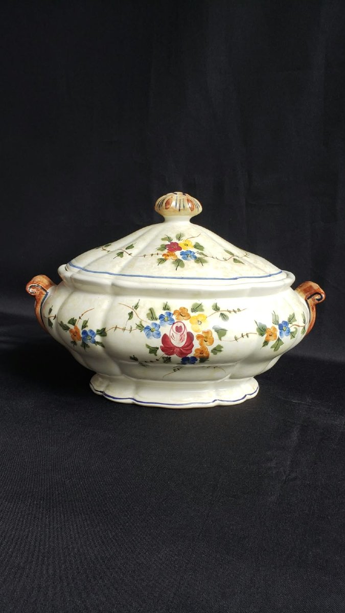 Service de table en faïence de Longchamp, modèle "Nemours"  46 pièces -photo-2
