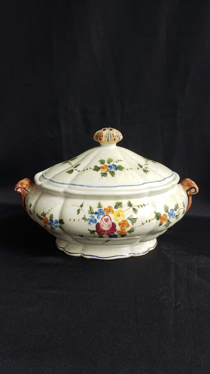 Service de table en faïence de Longchamp, modèle "Nemours"  46 pièces -photo-4