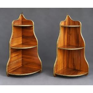 Pair Of Louis XV- And Napoleon III-style Rosewood Wall Sconces, Circa 1870