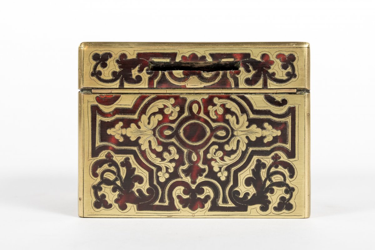 0007/0997c  Tirelire Marqueterie Boulle Sur Toutes Ses Faces-photo-4