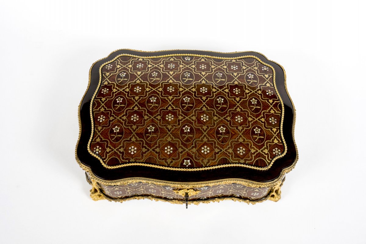 0028 / 1006b Jewelry Box With Marquetry All Faces-photo-4