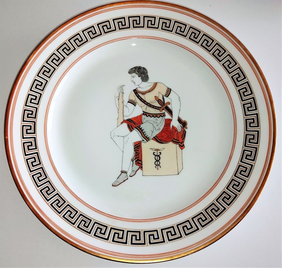 4 Assiettes En Porcelaine De Sèvres  Décor à l'Antique 1852-photo-1