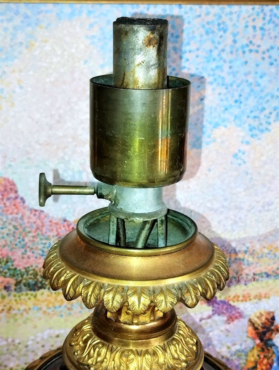 Lampe à Huile à Mécanisme d'Horlogerie Vers 1820-1840-photo-2