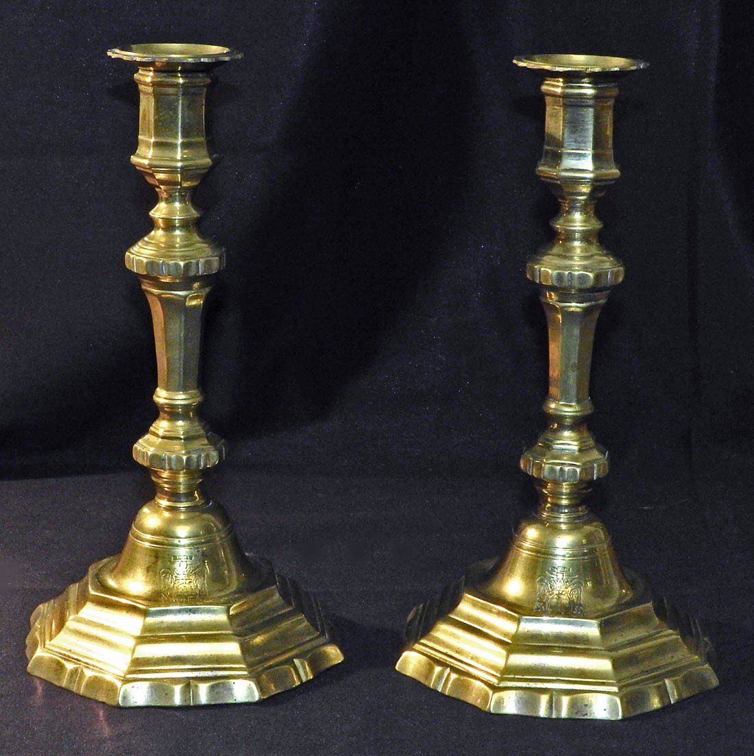 Pair Of 18th Bronze Armored Torches