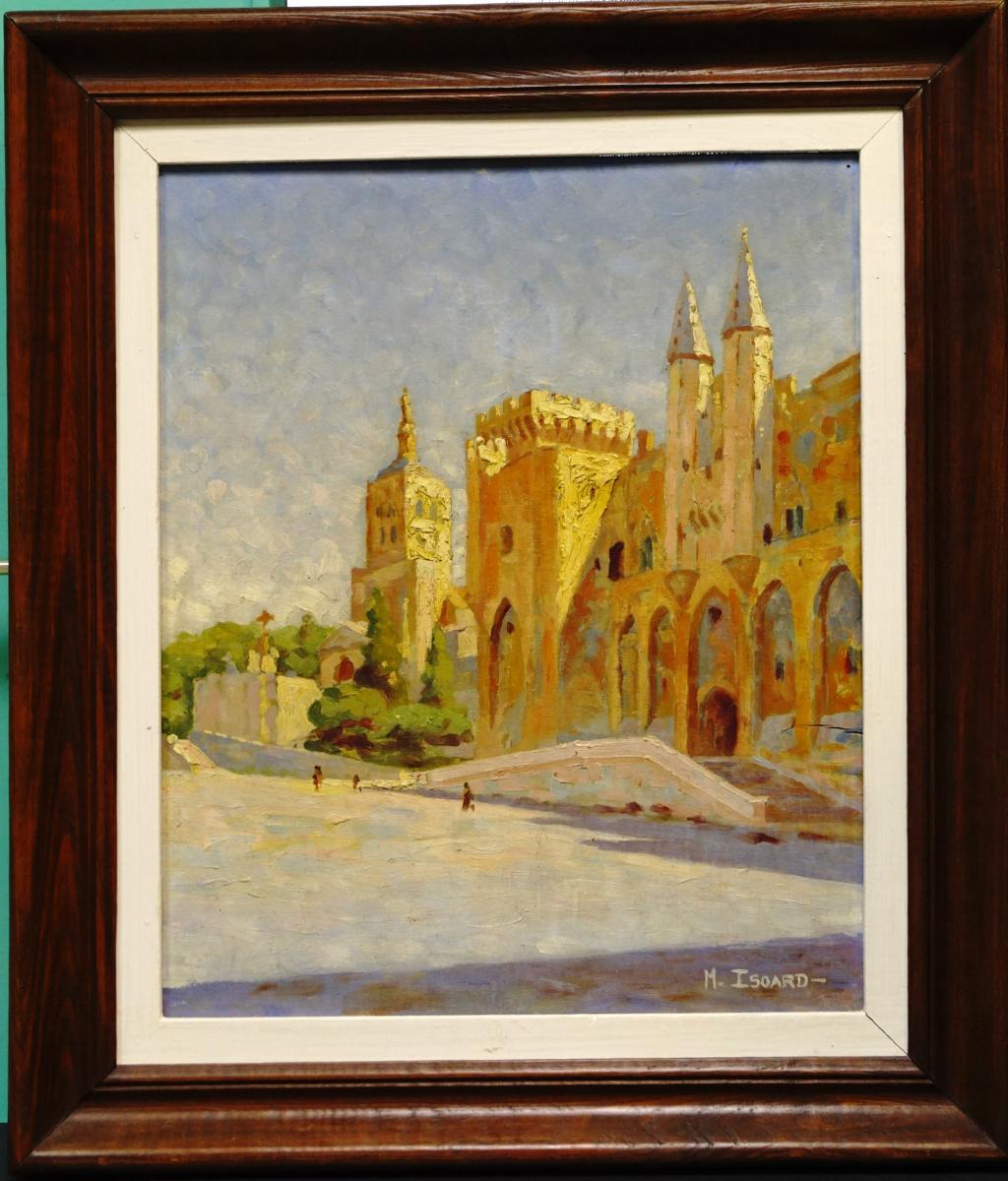 Oil On Panel By M Isoard Palais Des Papes In Avignon