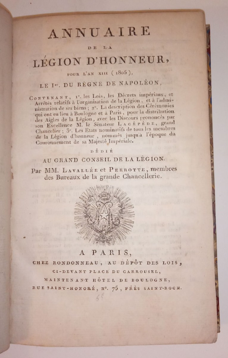 Annuaire de la légion d'honneur 1805