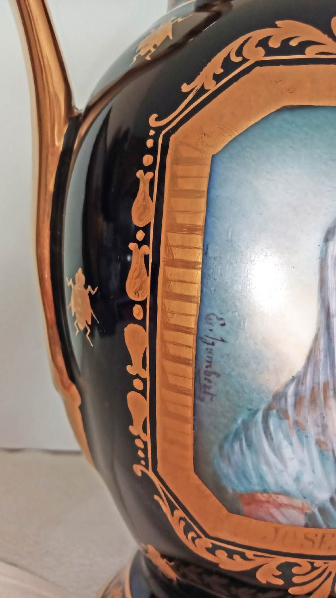 Ewer And Basin In Porcelain, First Empire Style-photo-1