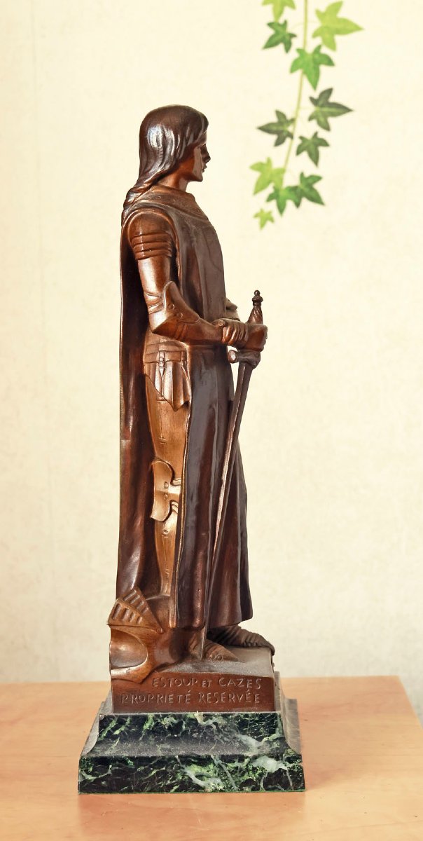 Joan Of Arc, Bronze By André Besqueut (1850–1942)-photo-2