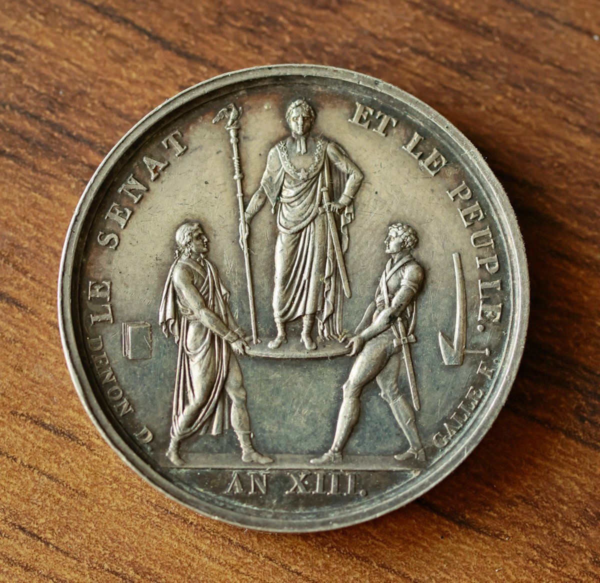 Médaille en argent du Sacre de Napoléon 1er, 26mm-photo-2