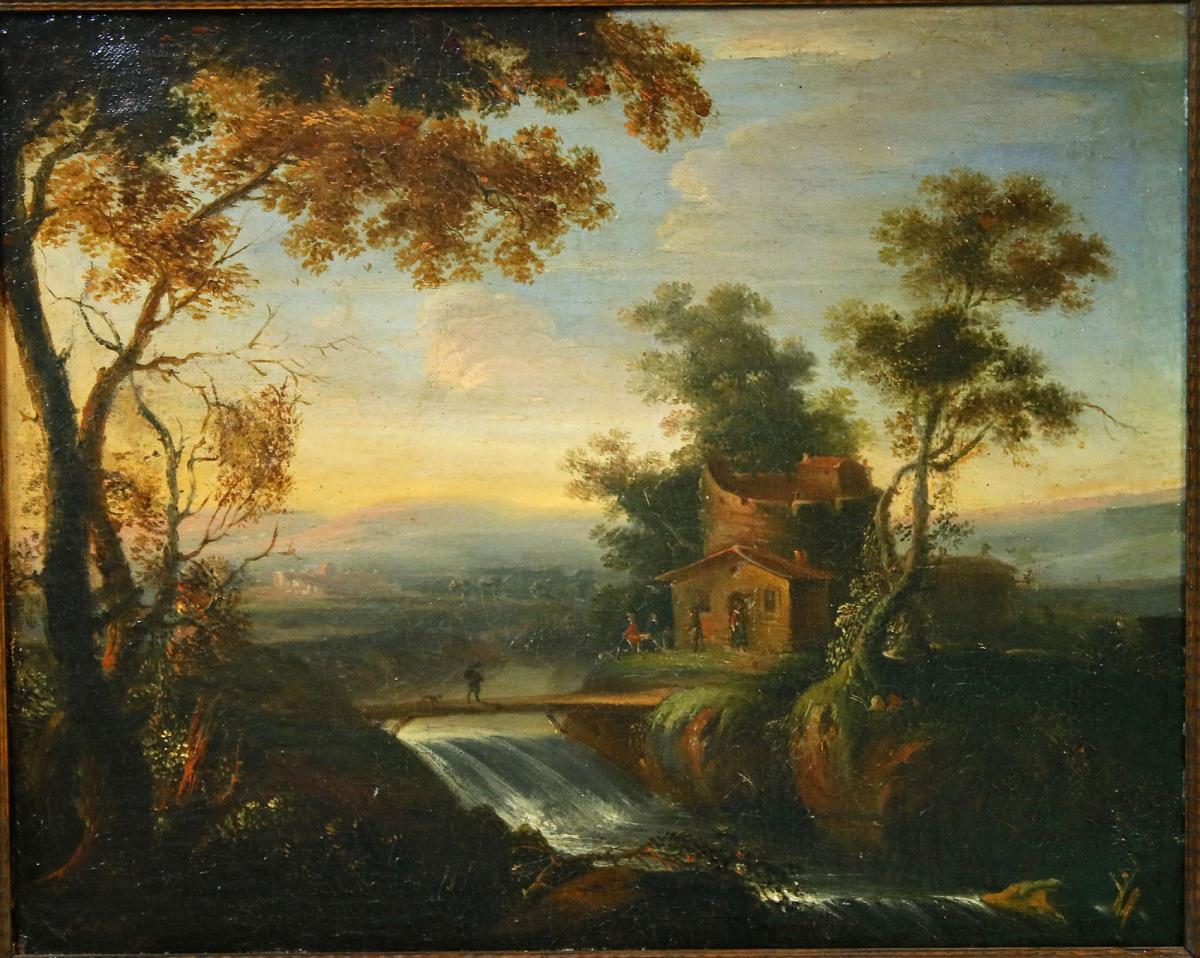 Oil On Canvas Landscape Late 18th-photo-2