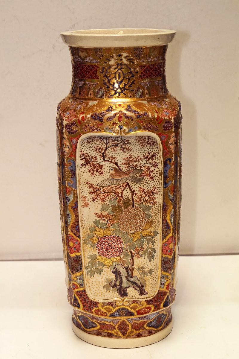 Grand Vase En Porcelaine De Satsuma Japon Fin 19ème-photo-4