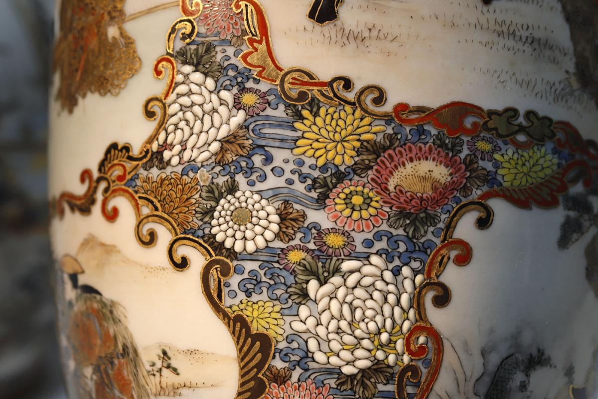 Paire De Vases En Porcelaine De Kutani Japon Fin 19ème-photo-1