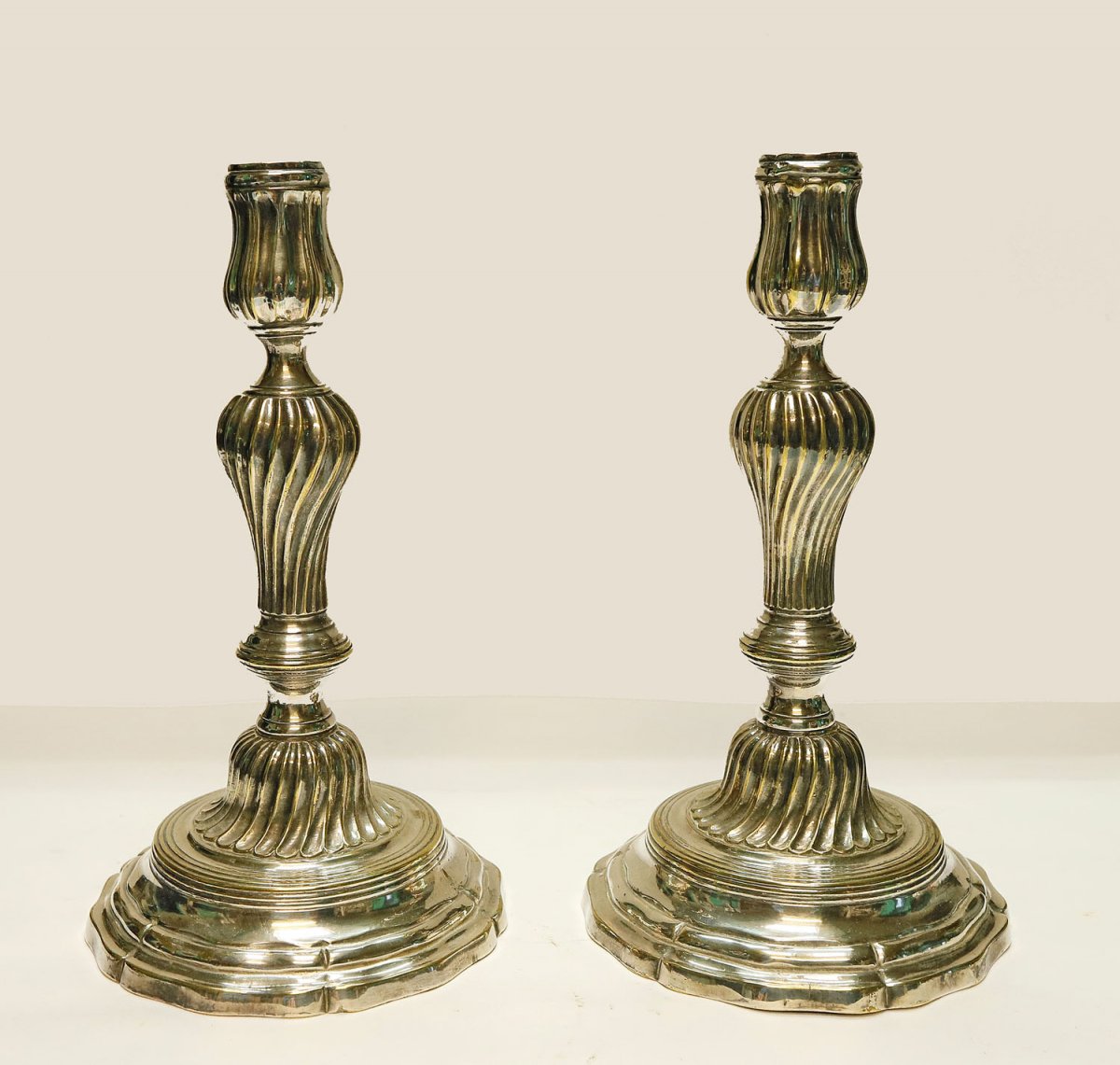 Pair Of Candlesticks Bronze Bronze 18th-photo-2