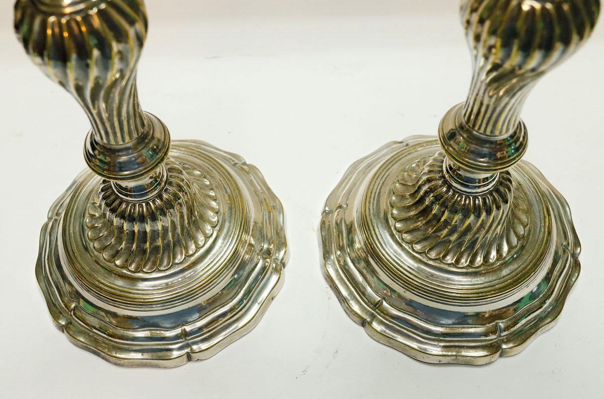 Pair Of Candlesticks Bronze Bronze 18th-photo-3