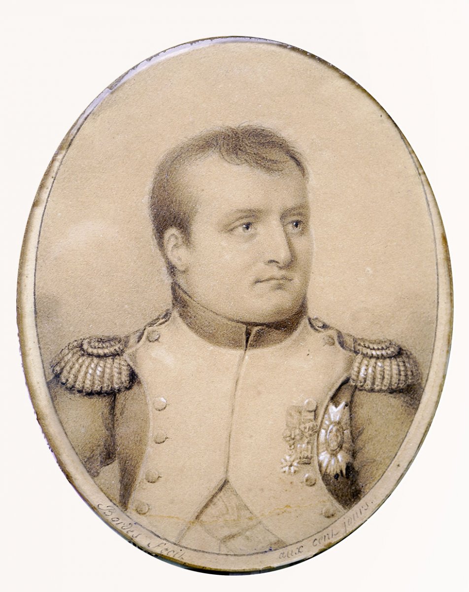 Drawing Enhanced Portrait Of Napoleon 1st Signed Bordes-photo-2