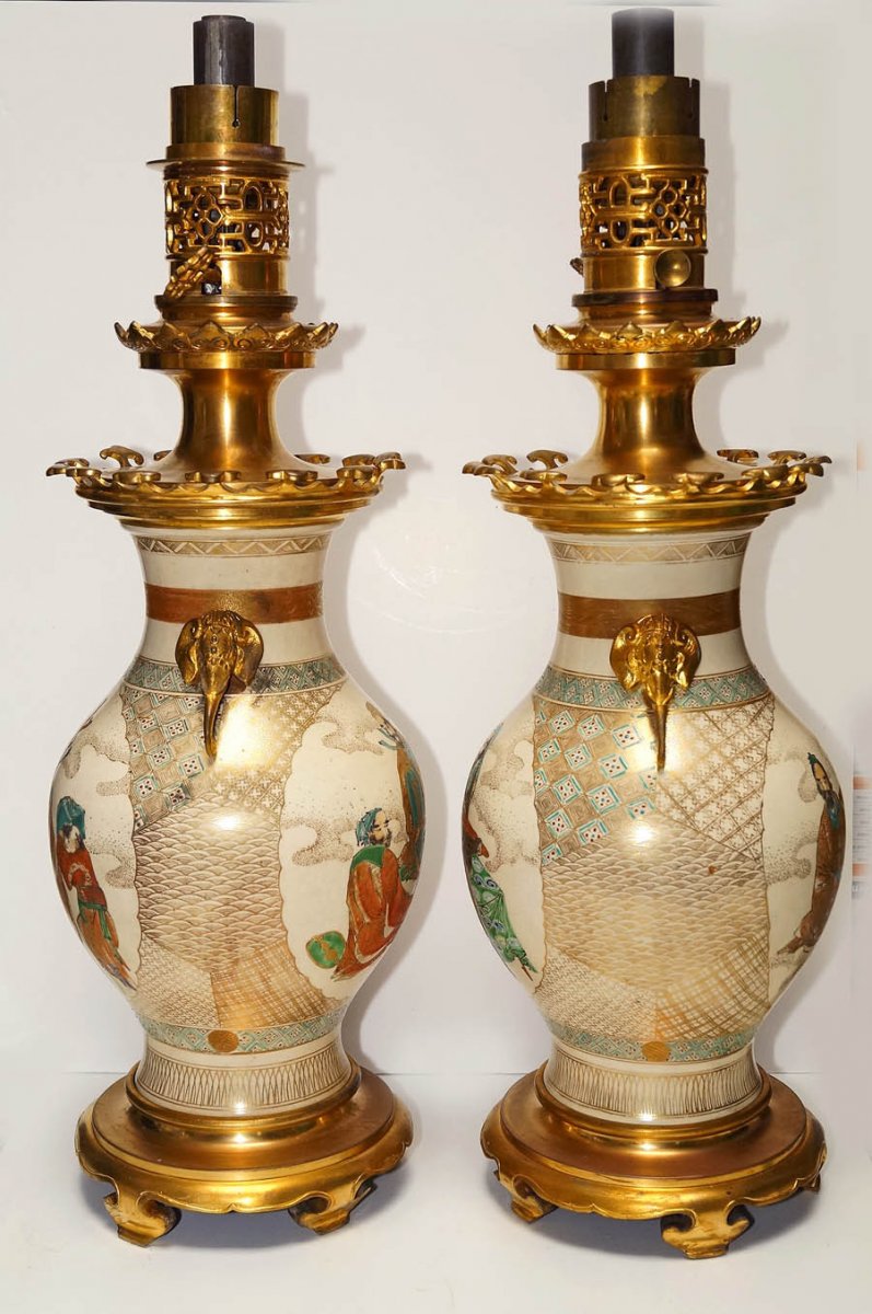 Paire De Lampes à Huile à Modérateur Vers 1860-1880-photo-2