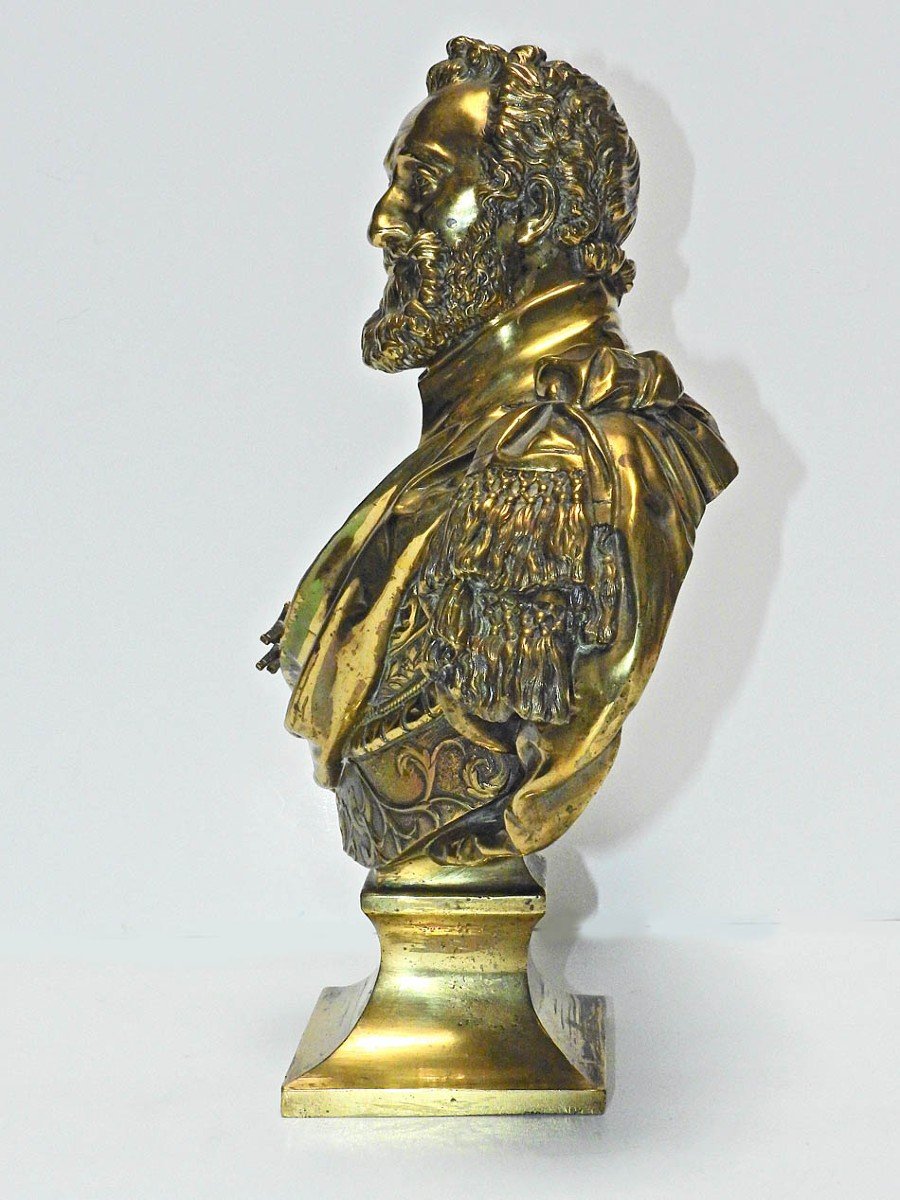 Buste d'Henri IV En Bronze d'Après Barthélémy Tremblay 19 ème-photo-2