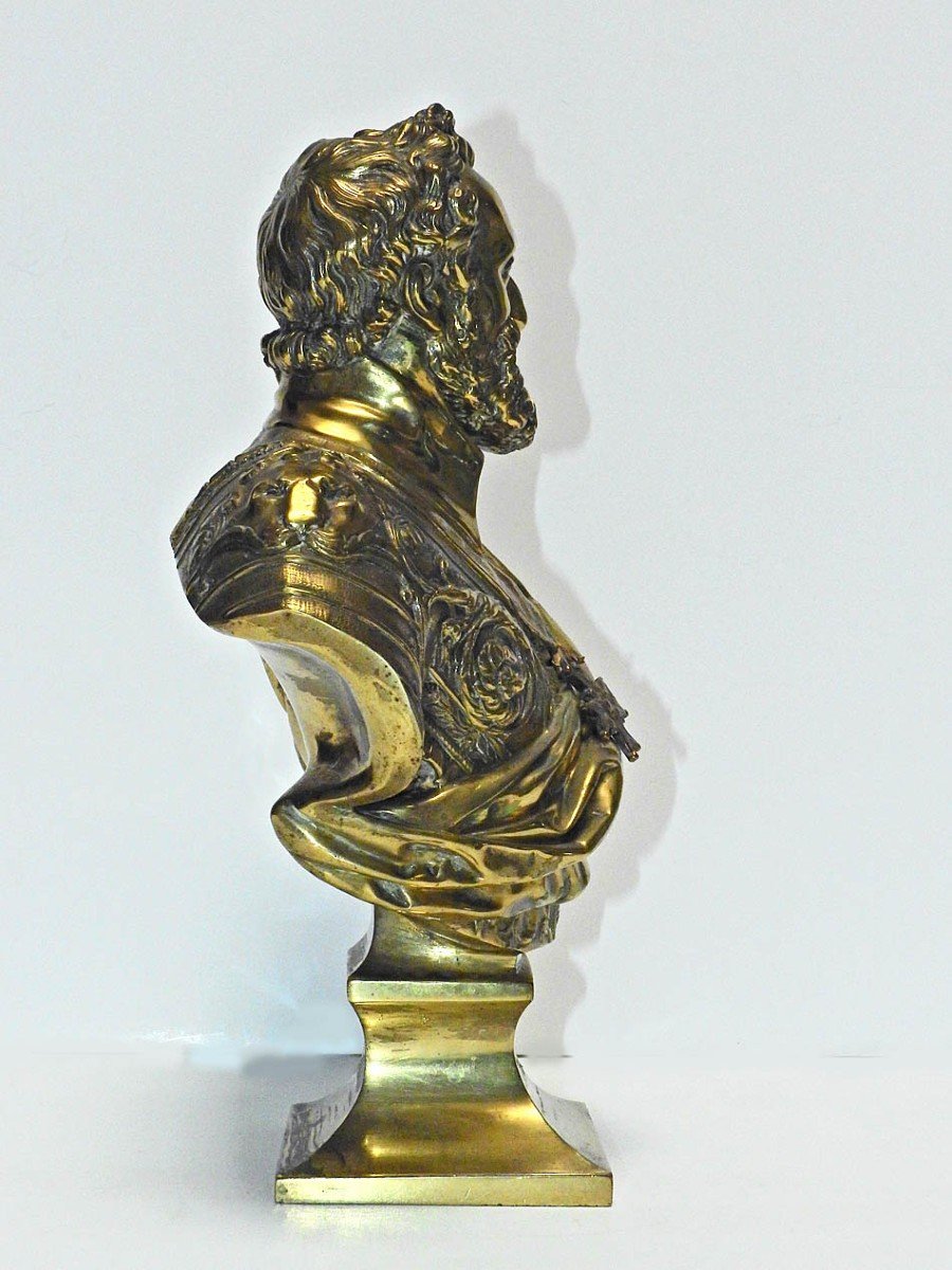 Buste d'Henri IV En Bronze d'Après Barthélémy Tremblay 19 ème-photo-4