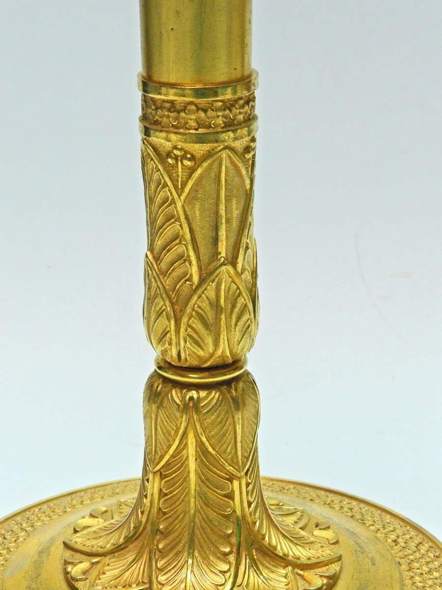 Paire De Flambeaux En Bronze Doré époque 1er Empire attribuée à Pierre Philippe Thomire-photo-2