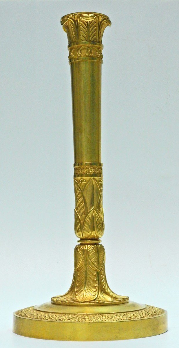 Pair Of Gilt Bronze Torches 1st Empire Period-photo-4