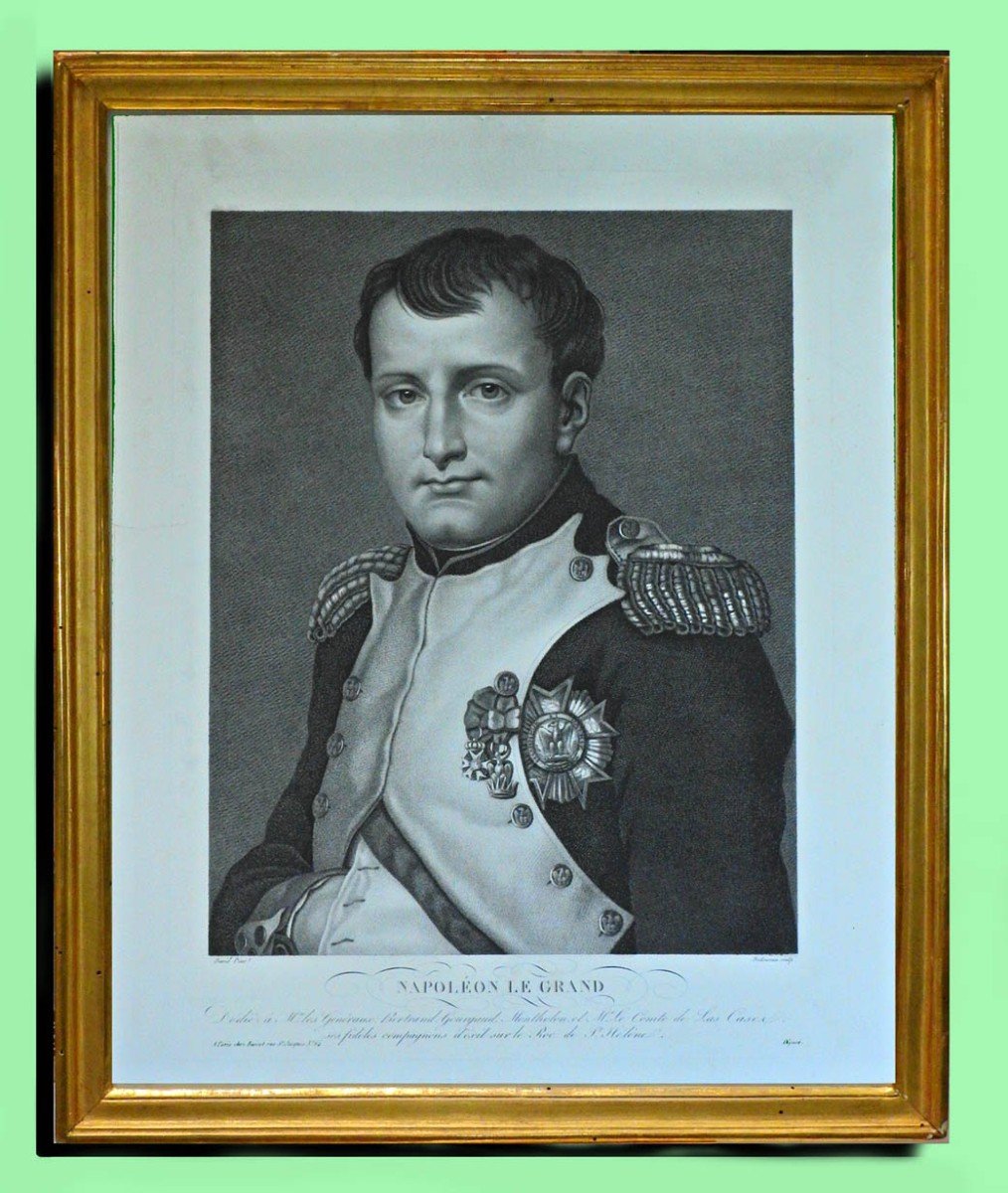 Lithographie Portrait De Napoléon 1er d'Après David 19ème