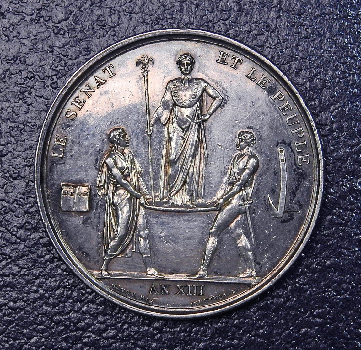 Silver Medal Of Sacre De Napoléon Gift To Pierre Le Maux By Bonaparte-photo-2