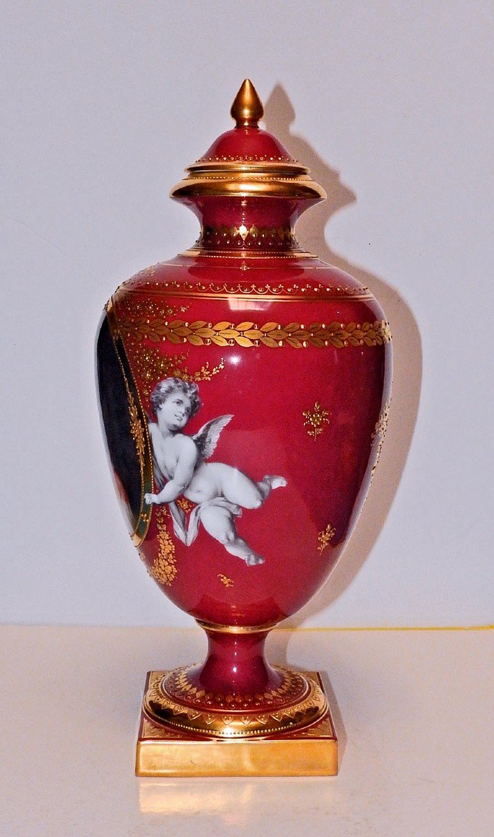 Vienna Porcelain Covered Vase 19-20 Th-photo-3