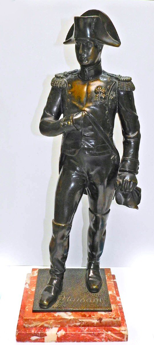 Statue En Pied De Napoléon 1er Bronze Patiné 19 ème