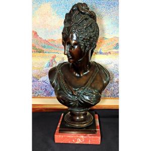 Patinated Bronze Bust Of Diane De Poitiers