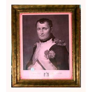 Grande Lithographie  Portrait De Napoléon 1er d'Après David 19 ème