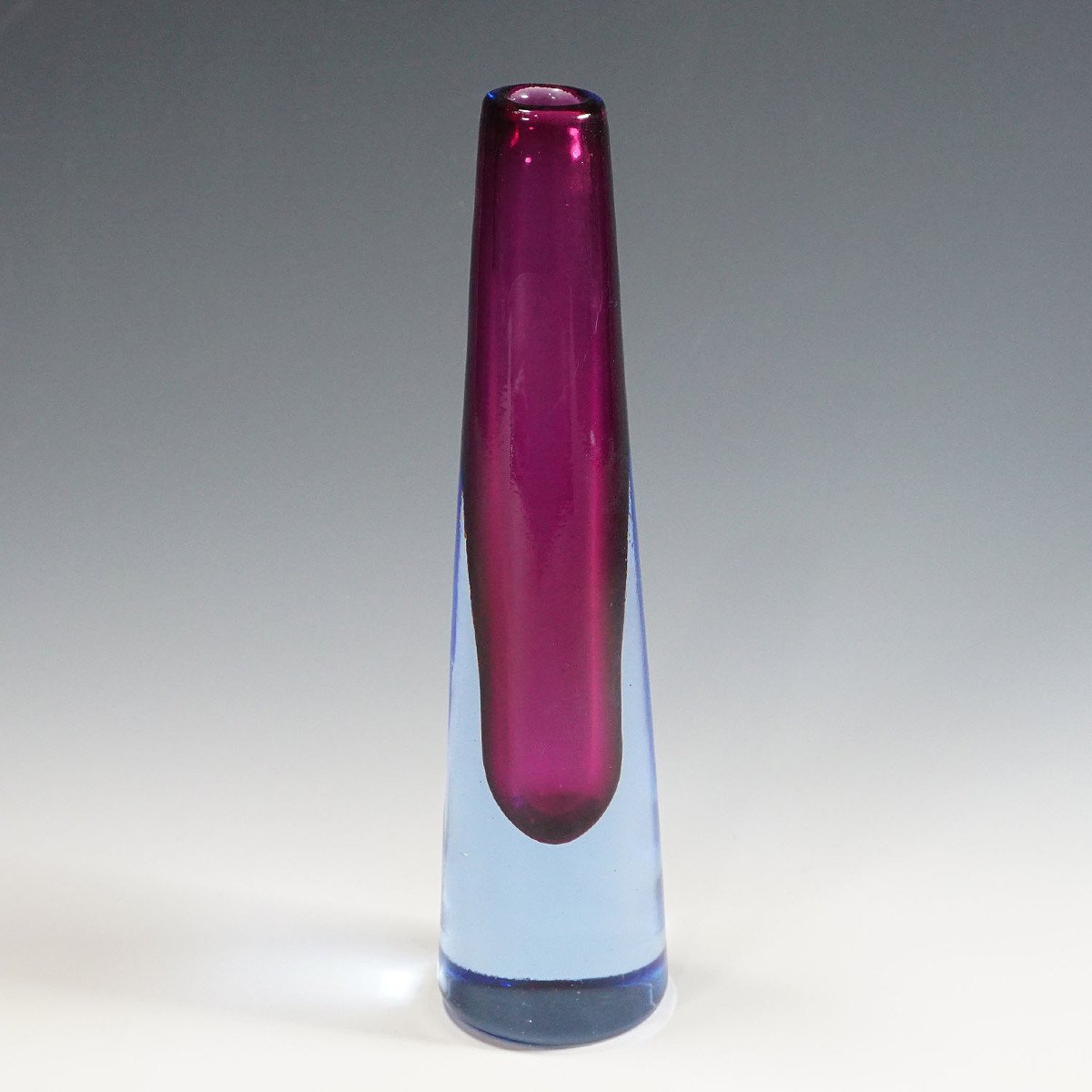 Vintage Murano Sommerso Glass Vase By Salviati & Co. Ca. 1960-photo-4