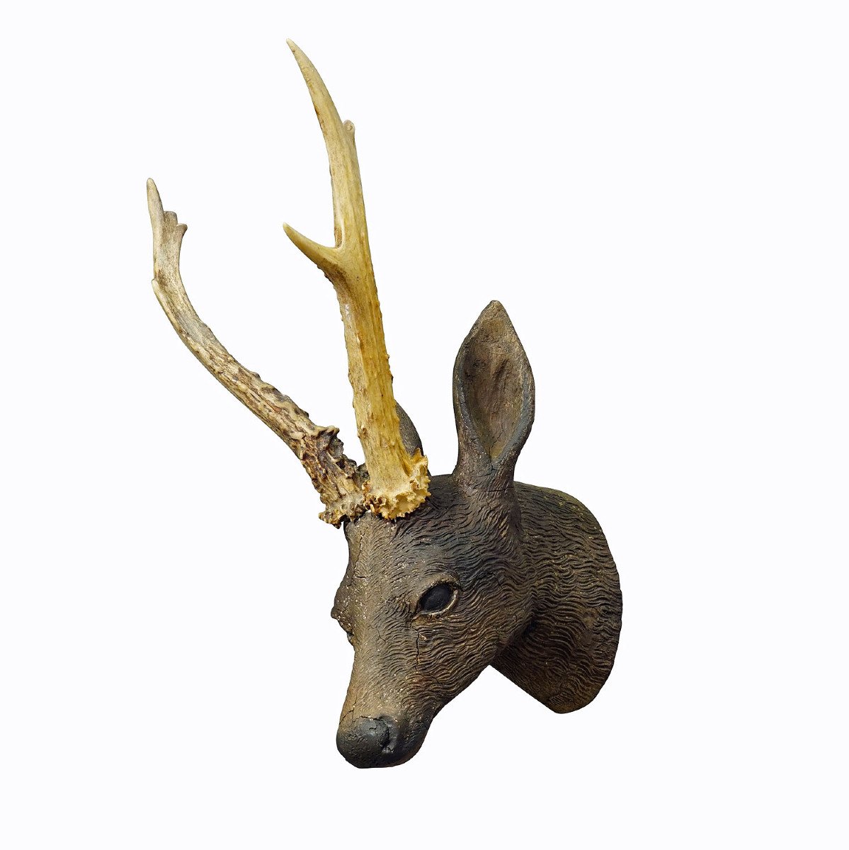 Superb Plaster Deer Head From The Black Forest Circa 1900