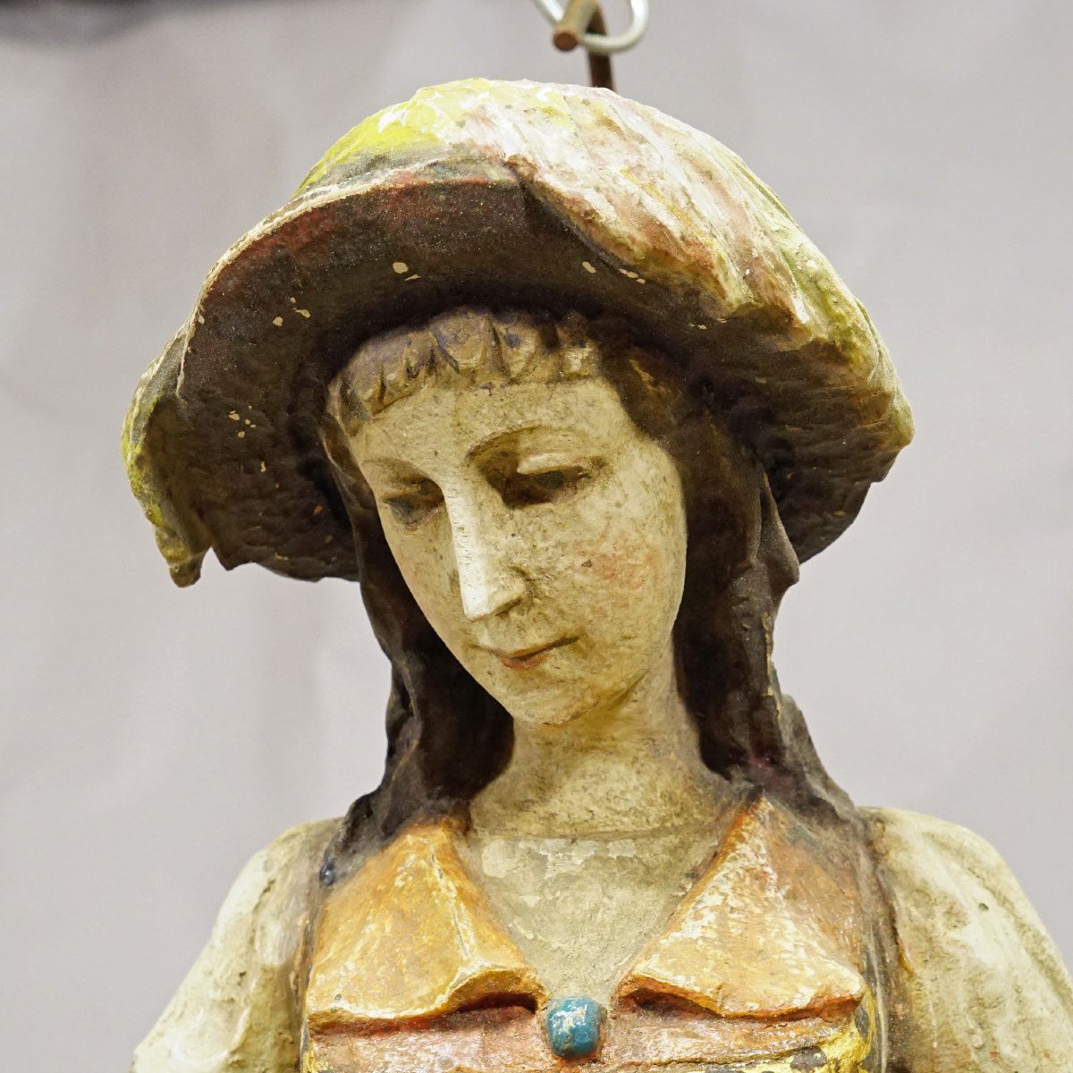 Hanging Piece Representing A Medieval Lady, Circa 1900-photo-2