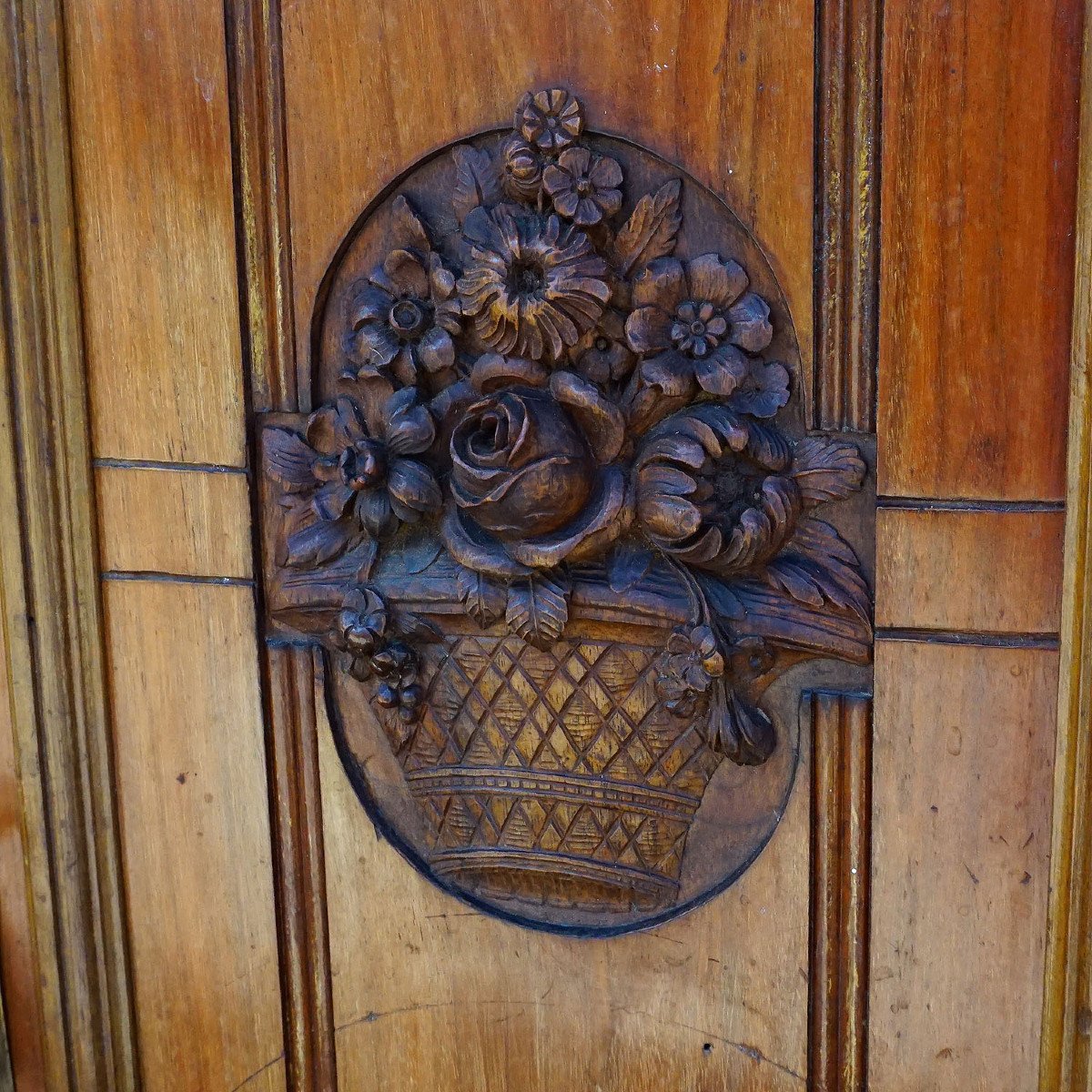 Antique Wooden Carved Cupboard With Several Carvings -photo-2