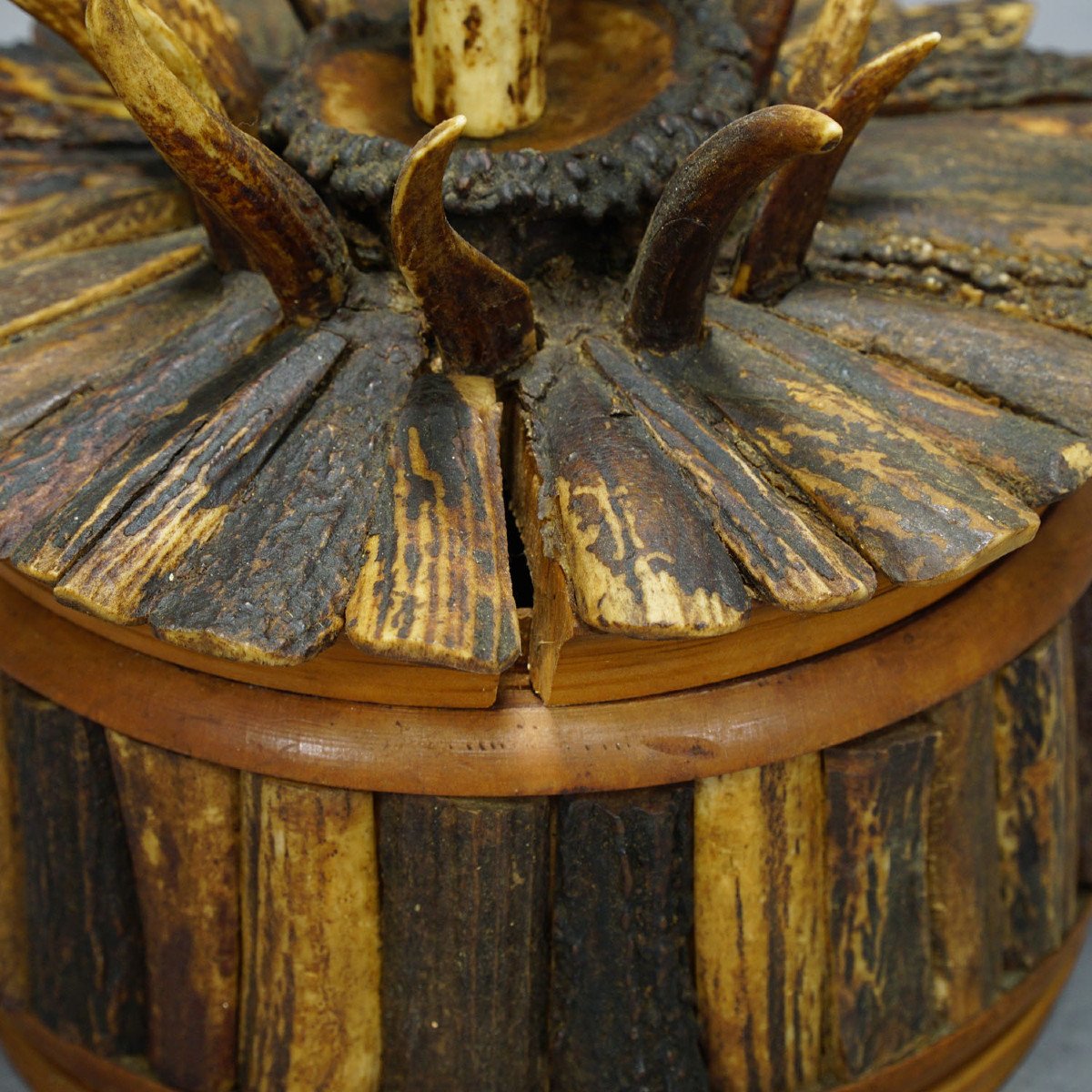 Rare Humidor En Bois De Cabane Ca. 1890/1900-photo-2