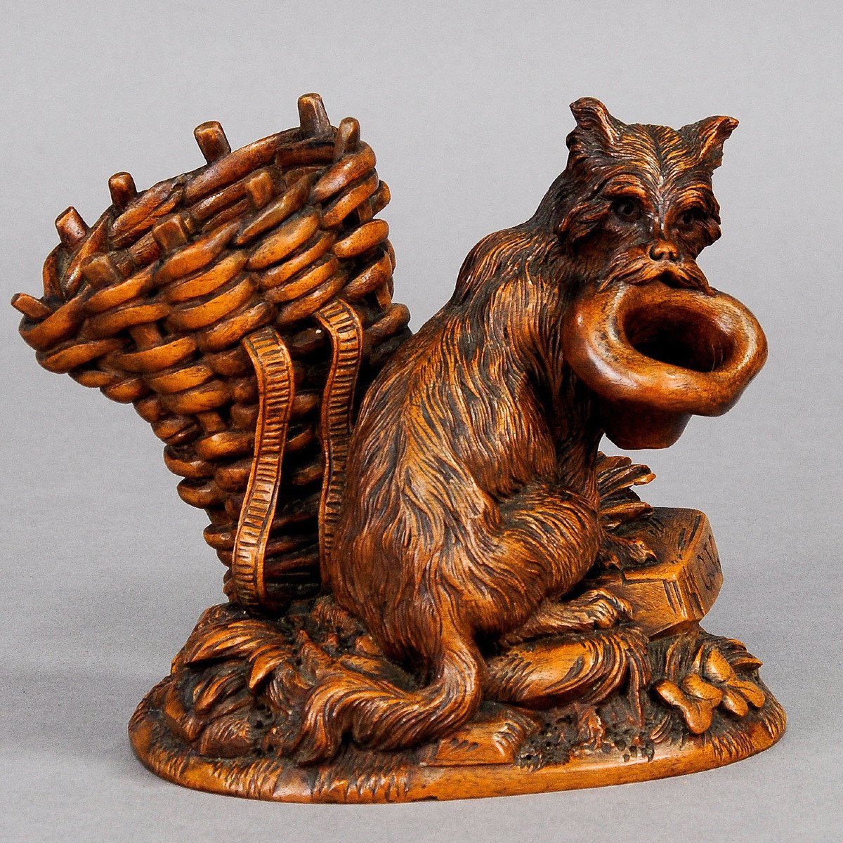 Black Forest Wooden Carved Begging Dog - Brienz Ca. 1900-photo-4