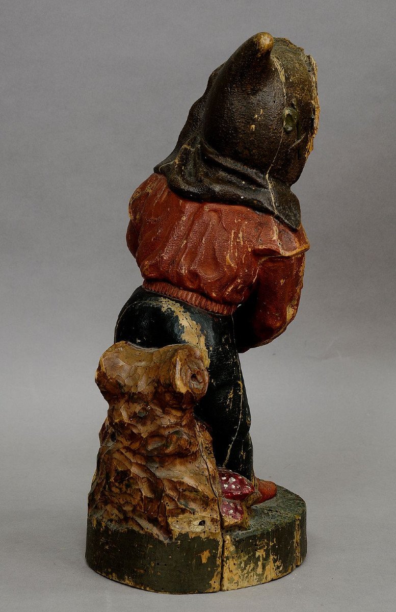 Sculpture Fantaisiste d'Un Nain Avec Tabatière 19e Siècle-photo-2