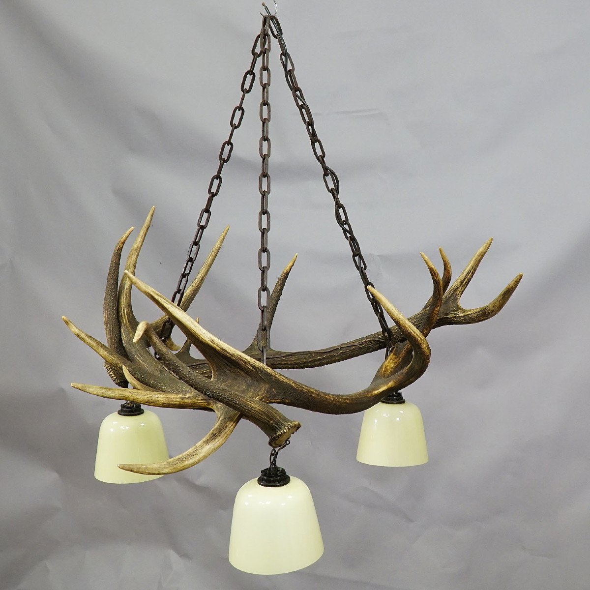 Rustic Antler Lamp With Deer Antlers-photo-4