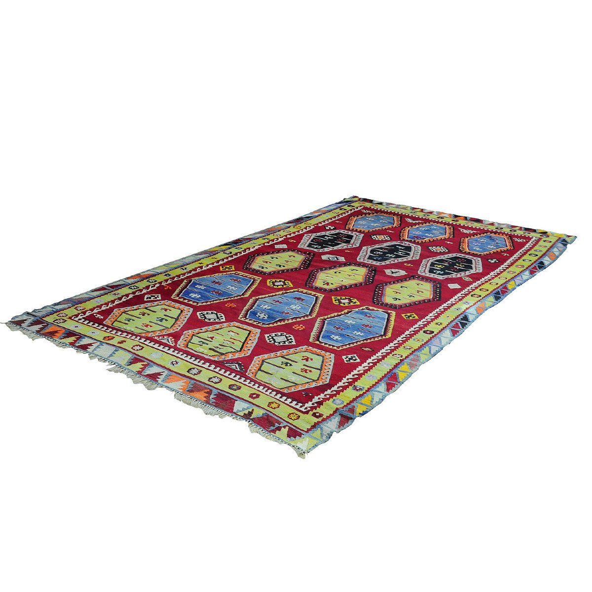 Antique Tapis Kilim Sarkisla Turc Coloré Ca. 1930