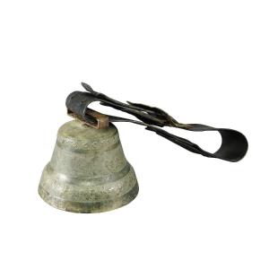 Antique Cattle Bell In Cast Bronze Made In Switzerland Circa 1930