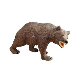 Vintage Wooden Strolling Bear Handcarved In Brienz Ca. 1950