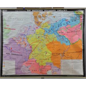 History Of Germany 1789-1815 Vintage Wall Map Wall Chart Poster