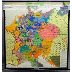 Vintage Wall Map Of Germany Reformation 1438 -1555 History Wall Chart