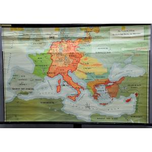 Vintage History Wall Map German Empire Medieval Supremacy Wall Map