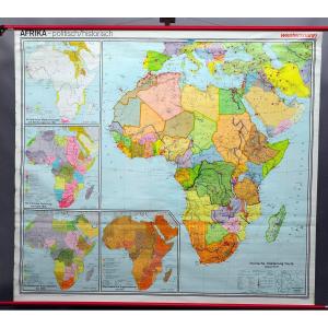 Roll Up Wall Map Vintage Wall Map Poster Africa Historical Political