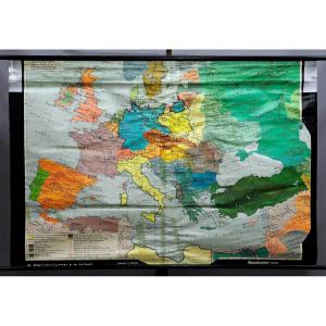 Vintage Wall Map Of Europe Roll Up Political Wall Map