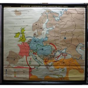 Carte Histoire De l'Europe Systèmes d'Alliances De Bismarck (1871-90) Carte Murale Murale