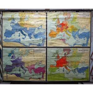 Carte Murale De l'Histoire Enroulable - De l'époque Romaine à l'époque Carolingienne - Emipre