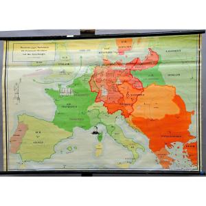 Vintage History Wall Map Democracy Absolutism French Revolution