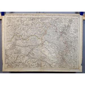 Carte Gravée Sur Cuivre Od France La Champagne Pays Voisins Vers 1713